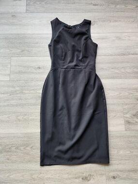 Lulus Black Open Back Bow Dress Womens Medium Pencil
